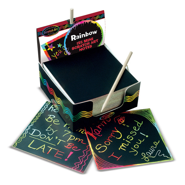 Melissa & Doug Scratch Art® Box of Rainbow Mini Notes w/Stylus, 125 Notes/Pack, PK3 5945